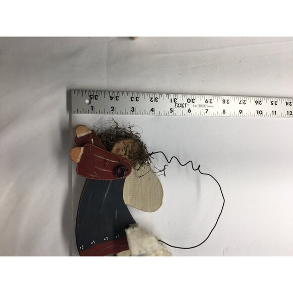 Vintage Handmade Wood Angels Ornaments with Wire Christmas Holiday Decor SET - Picture 14 of 15